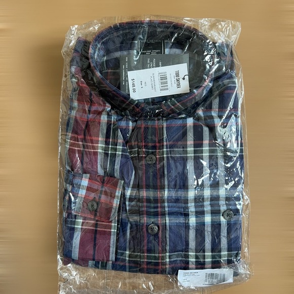 NWT Todd Snyder New York Mens Summerweight button-down plaid shirt in Small - Picture 2 of 4